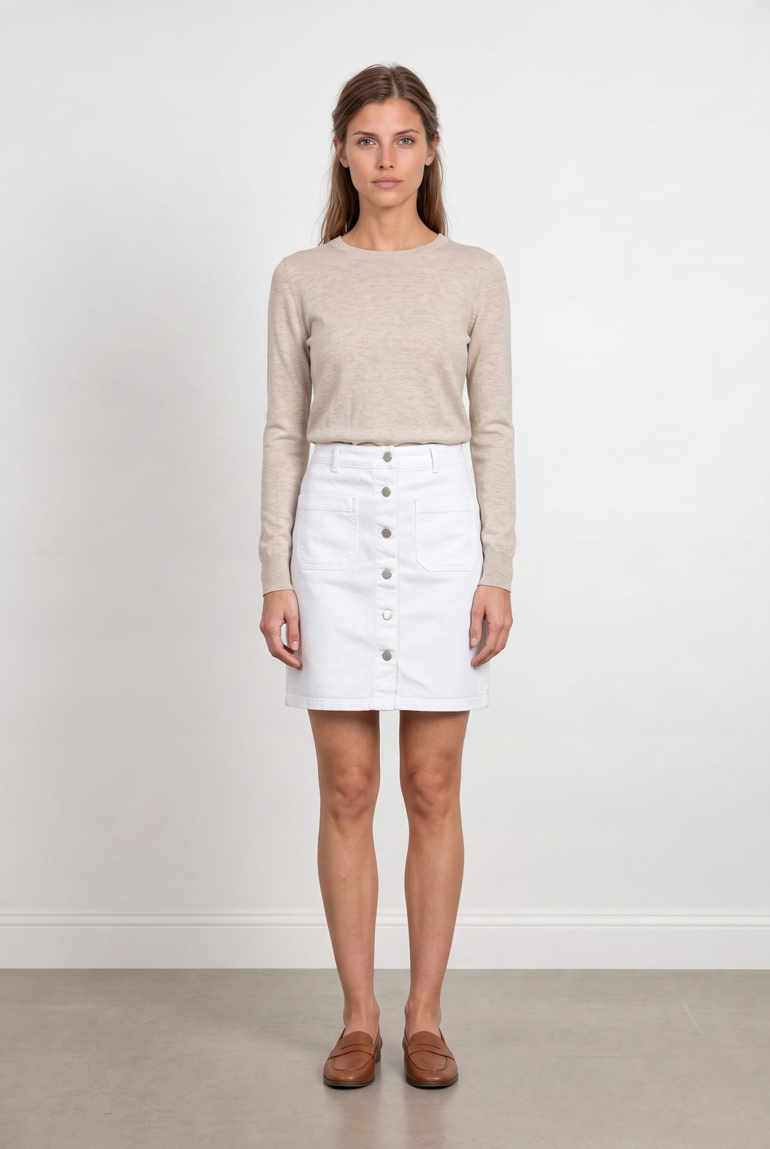 Jupe Midi Blanche - Taille S/36 de la marque Caroll | PARAD93677 - Vendu par Paradigme - Image 1