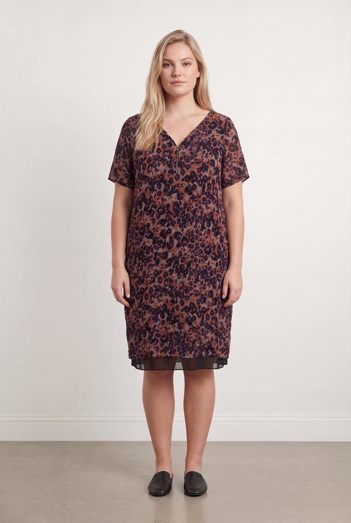 Robe Longue Marron et Noire - Taille XL/42 de la marque Sud express | PARAD93705 - Vendu par Paradigme - Image 1