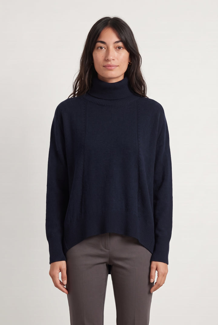 Pull Col Roulé Bleu - Taille M/38 de la marque Caroll | PARAD93740 - Vendu par Paradigme - Image 1