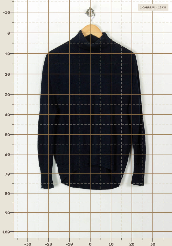 Pull Col Roulé Bleu - Taille M/38 de la marque Caroll | PARAD93740 - Vendu par Paradigme - Image 4