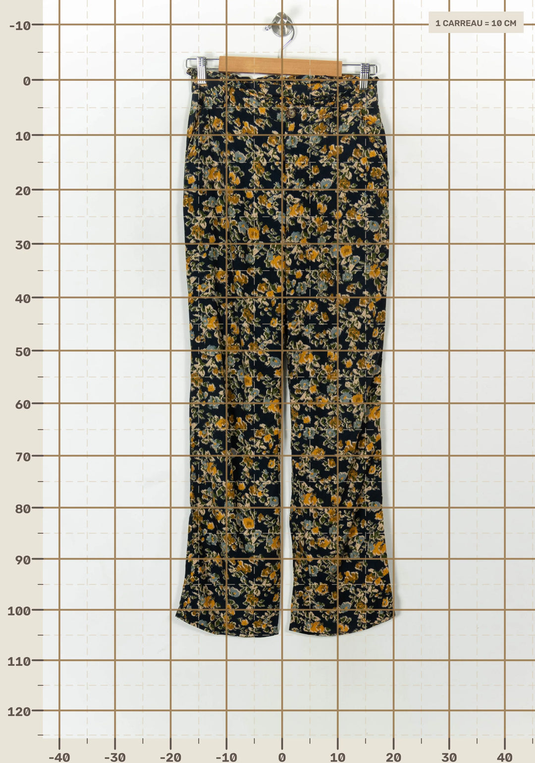 Pantalon Fleuri Noir et Jaune - Taille S/36 de la marque Orta | PARAD93741 - Vendu par Paradigme - Image 4