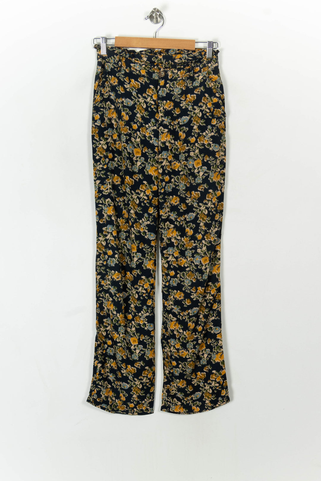 Pantalon Fleuri Noir et Jaune - Taille S/36 de la marque Orta | PARAD93741 - Vendu par Paradigme - Image 2