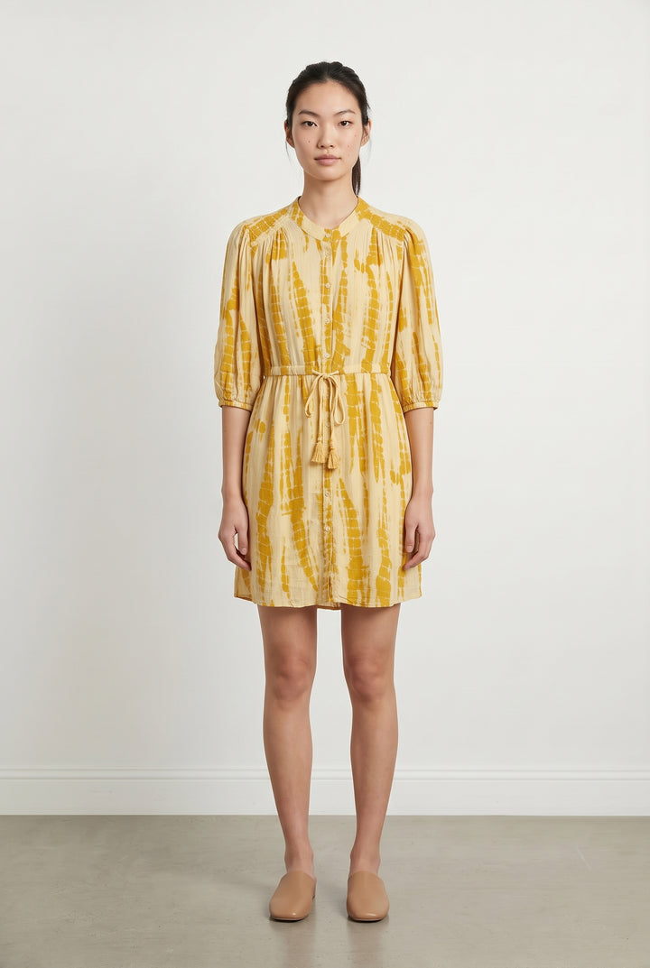 Robe Chemise Jaune et Beige - Taille S/36 de la marque ba&amp;sh | PARAD93745 - Vendu par Paradigme - Image 1