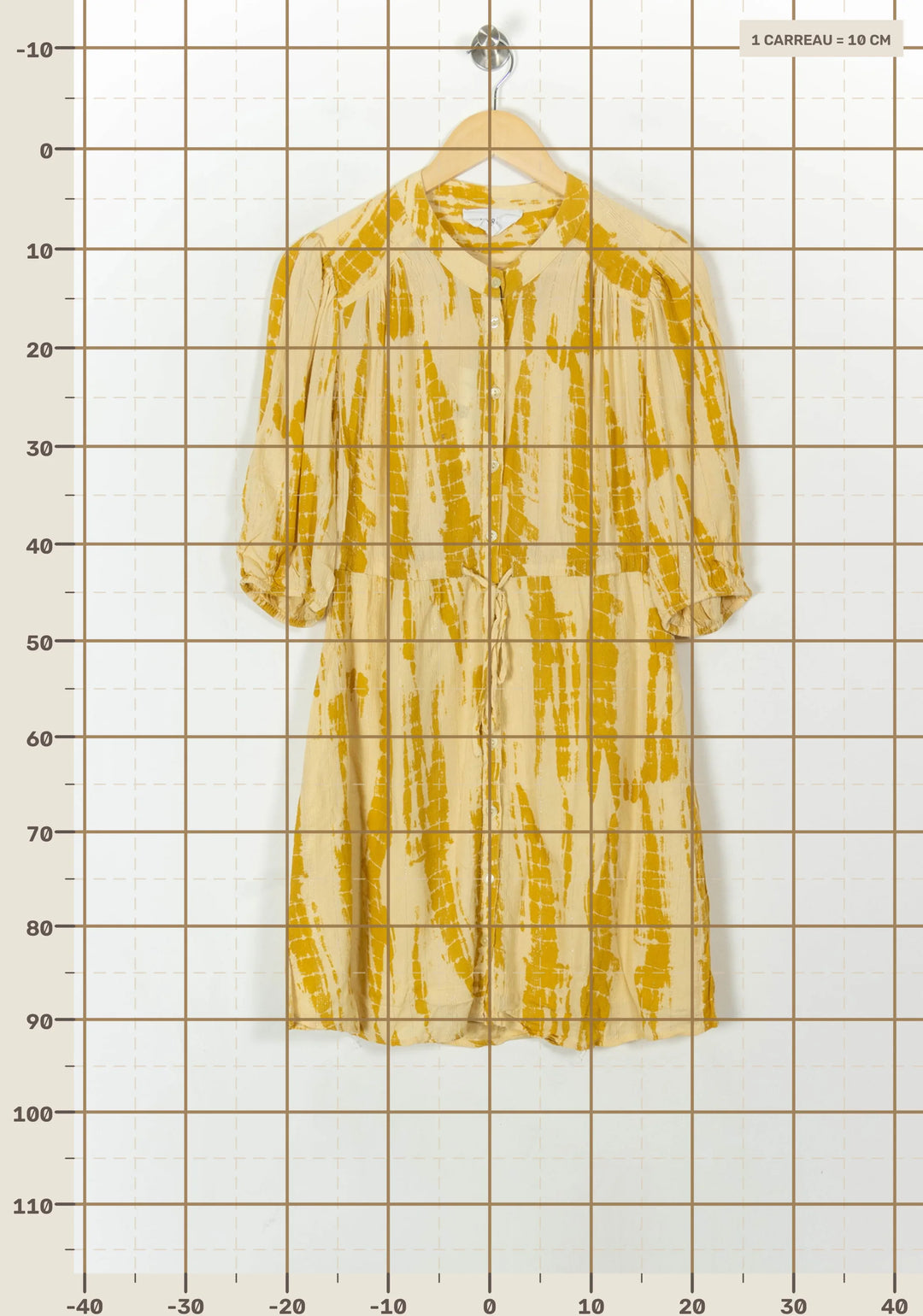 Robe Chemise Jaune et Beige - Taille S/36 de la marque ba&amp;sh | PARAD93745 - Vendu par Paradigme - Image 4