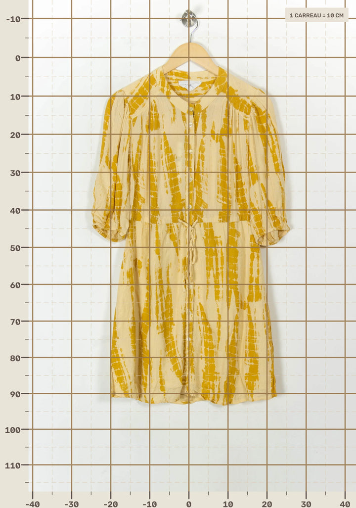 Robe Chemise Jaune et Beige - Taille S/36 de la marque ba&amp;sh | PARAD93745 - Vendu par Paradigme - Image 4