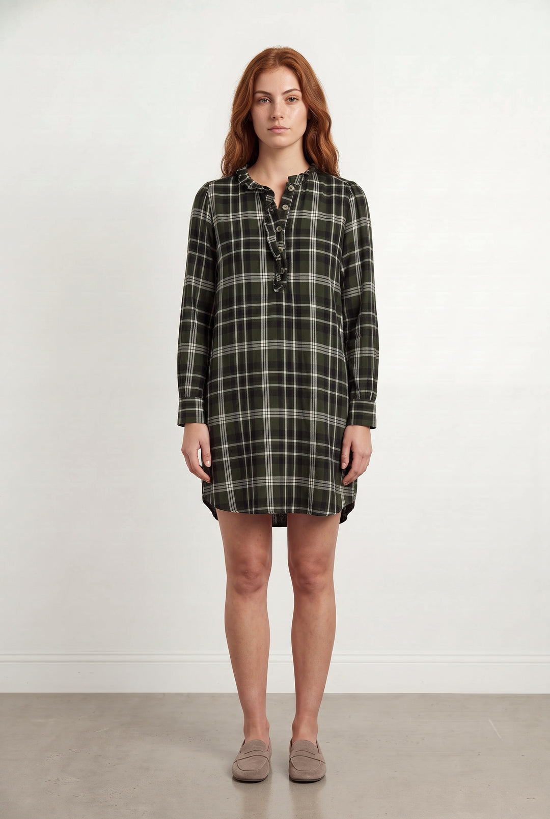 Robe Chemise Verte et Blanche - Taille M/38 de la marque Petite Mendigote | PARAD93746 - Vendu par Paradigme - Image 1
