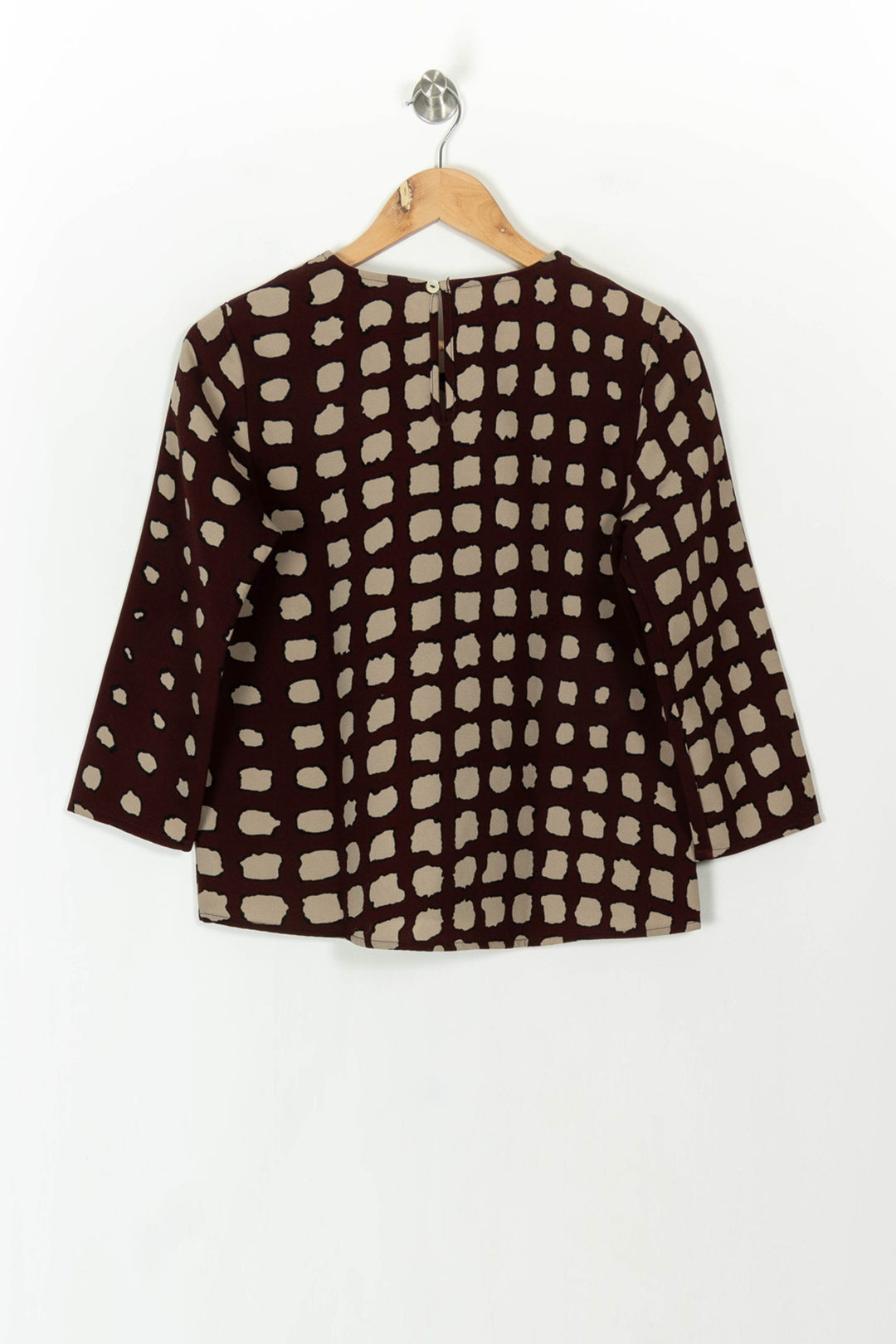 Blouse Bordeaux et Beige - Taille S/36 de la marque La Fée Maraboutée | PARAD93749 - Vendu par Paradigme - Image 5