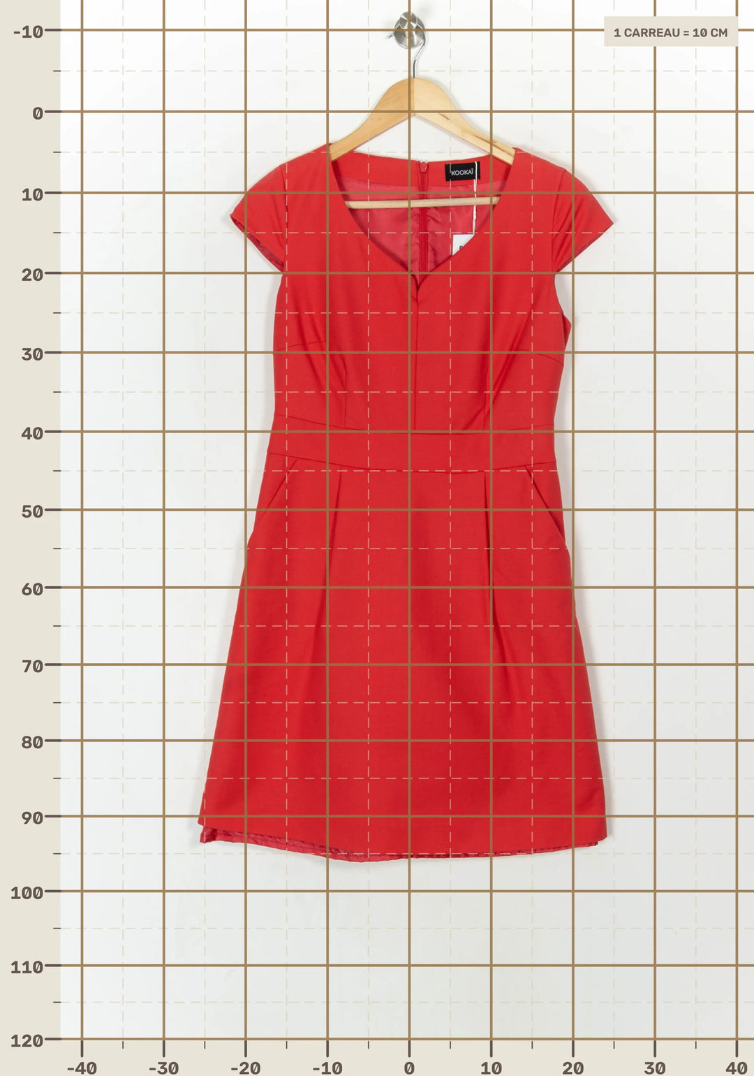 Robe Courte Rouge - Taille M/38 de la marque Kookai | PARAD93763 - Vendu par Paradigme - Image 4