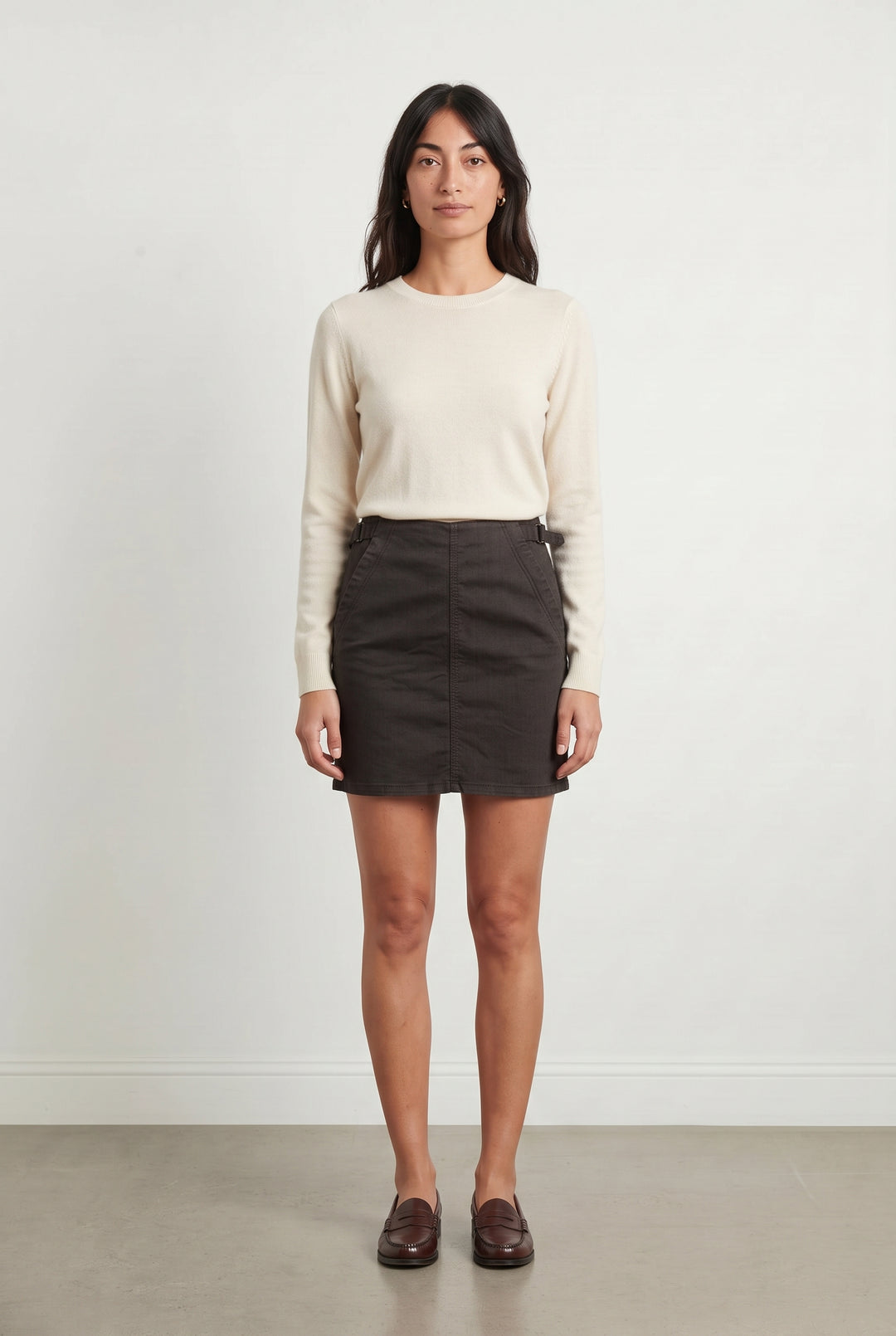 Jupe Droite Marron - Taille S/36 de la marque IKKS | PARAD93781 - Vendu par Paradigme - Image 1
