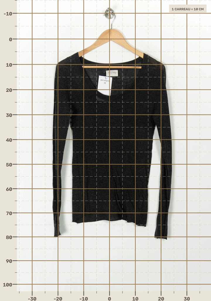 Pull Gris - Taille M/38 de la marque American Vintage | PARAD93784 - Vendu par Paradigme - Image 4