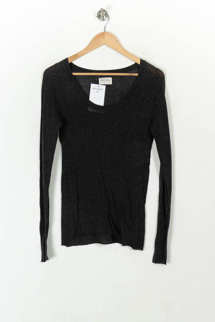Pull Gris - Taille M/38 de la marque American Vintage | PARAD93784 - Vendu par Paradigme - Image 2