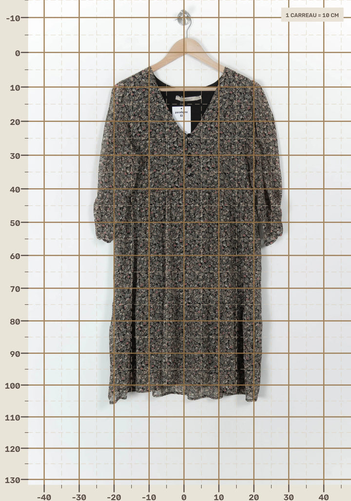 Robe Fleurie Verte - Taille L/40 de la marque La Fée Maraboutée | PARAD93788 - Vendu par Paradigme - Image 4