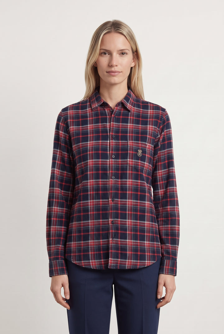Chemise à Carreaux Rouge et Bleu - Taille M/38 de la marque IKKS | PARAD93794 - Vendu par Paradigme - Image 1