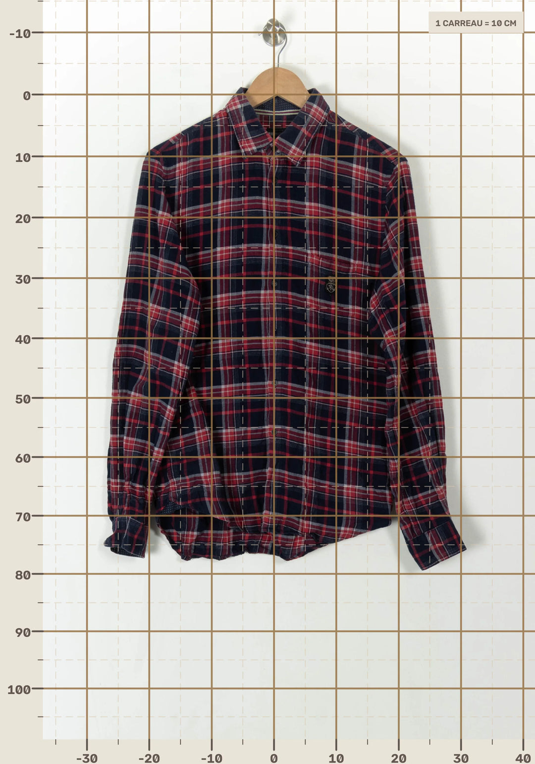 Chemise à Carreaux Rouge et Bleu - Taille M/38 de la marque IKKS | PARAD93794 - Vendu par Paradigme - Image 4