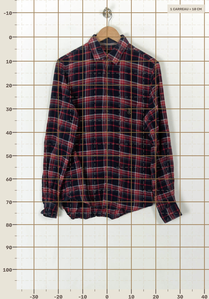 Chemise à Carreaux Rouge et Bleu - Taille M/38 de la marque IKKS | PARAD93794 - Vendu par Paradigme - Image 4