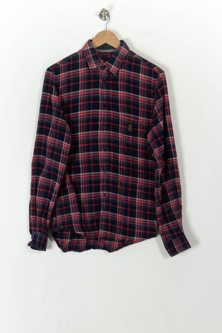 Chemise à Carreaux Rouge et Bleu - Taille M/38 de la marque IKKS | PARAD93794 - Vendu par Paradigme - Image 2