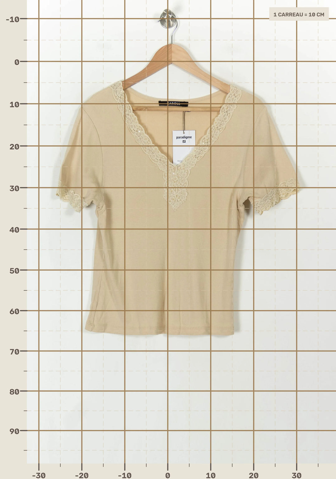 T-shirt Beige - Taille XXL/44 de la marque Caroll | PARAD93804 - Vendu par Paradigme - Image 4