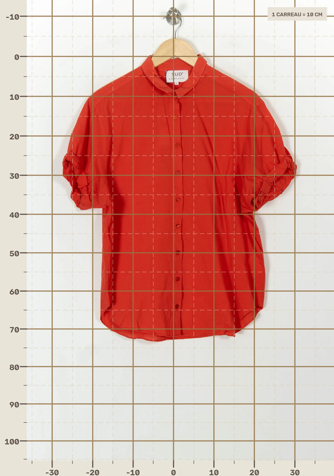 Chemise Rouge - Taille M/38 de la marque Sud express | PARAD93820 - Vendu par Paradigme - Image 4