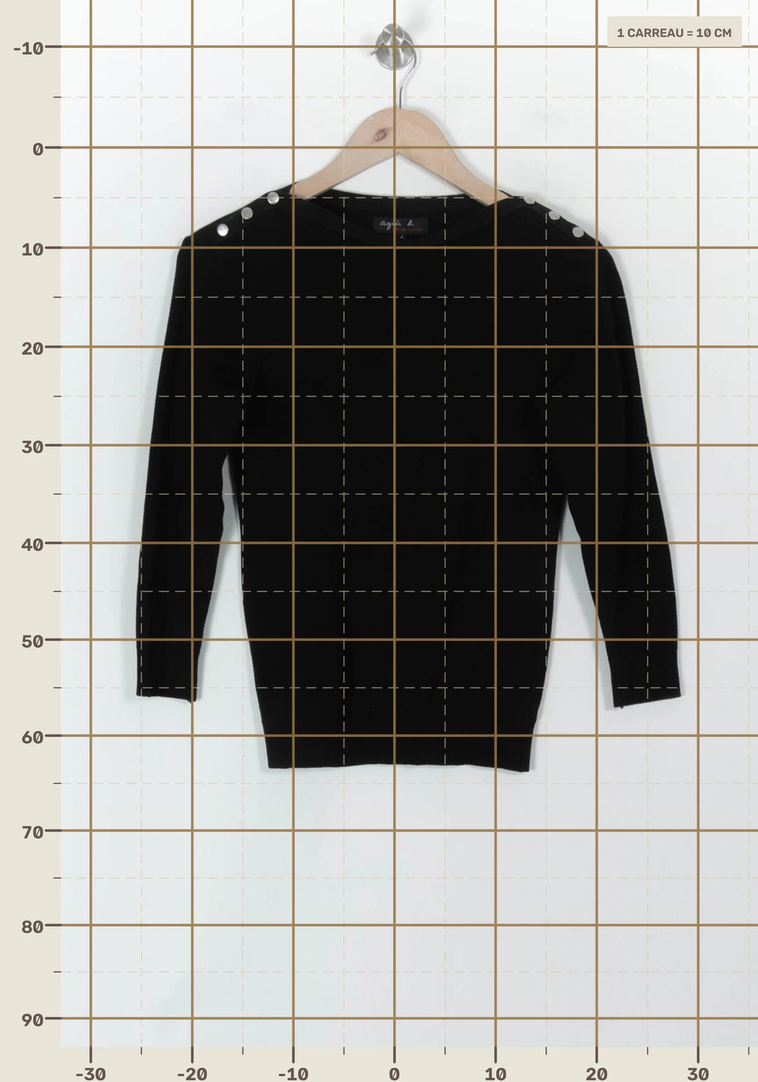 Pull Noir - Taille S/36 de la marque Agnès b. | PARAD93825 - Vendu par Paradigme - Image 4