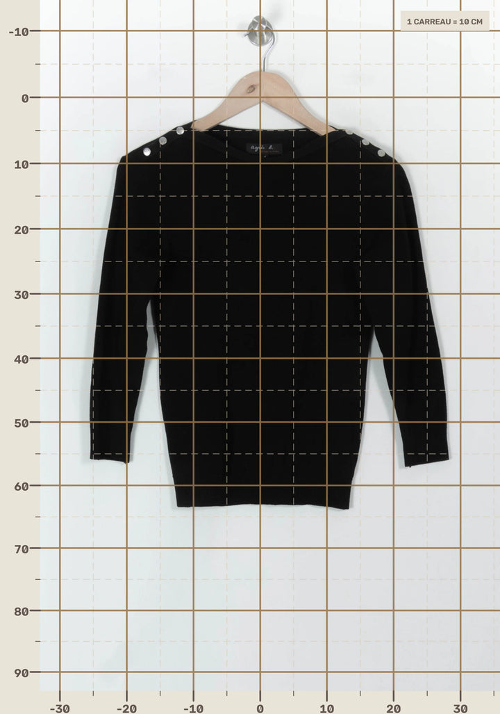 Pull Noir - Taille S/36 de la marque Agnès b. | PARAD93825 - Vendu par Paradigme - Image 4