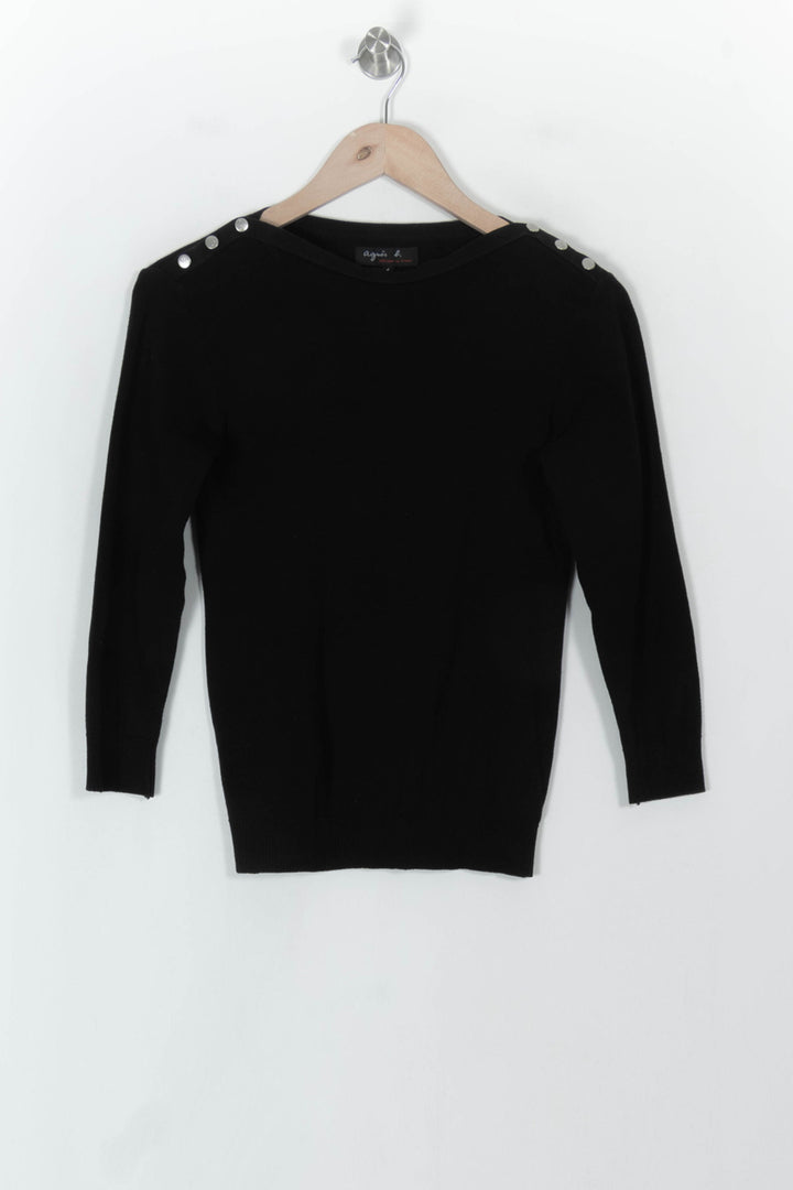 Pull Noir - Taille S/36 de la marque Agnès b. | PARAD93825 - Vendu par Paradigme - Image 2