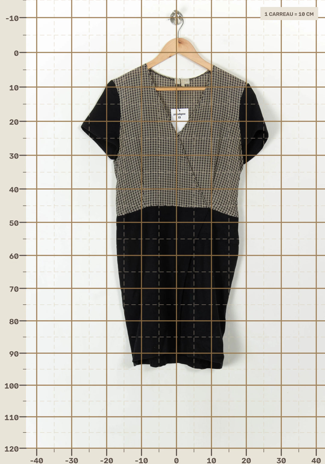 Robe Midi Noire et Beige - Taille XL/42 de la marque Pablo | PARAD93828 - Vendu par Paradigme - Image 4