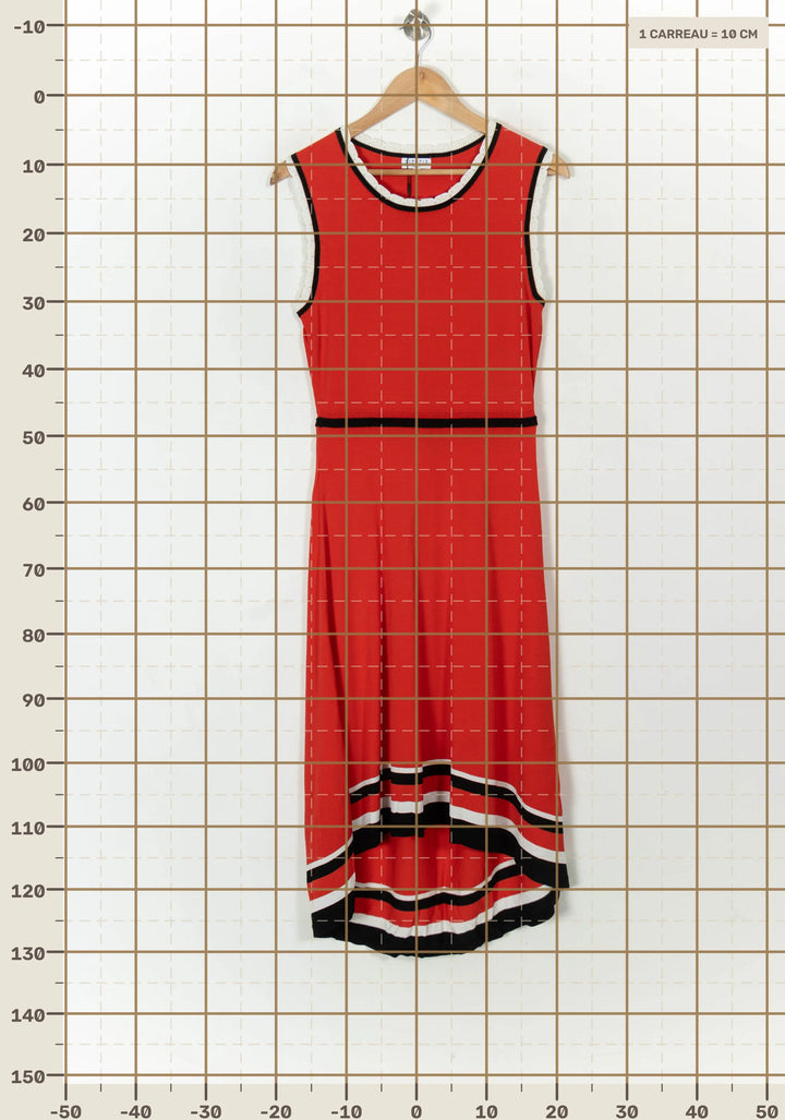 Robe longue rouge et noire - Taille L/40 de la marque Claudie Pierlot | PARAD93833 - Vendu par Paradigme - Image 4