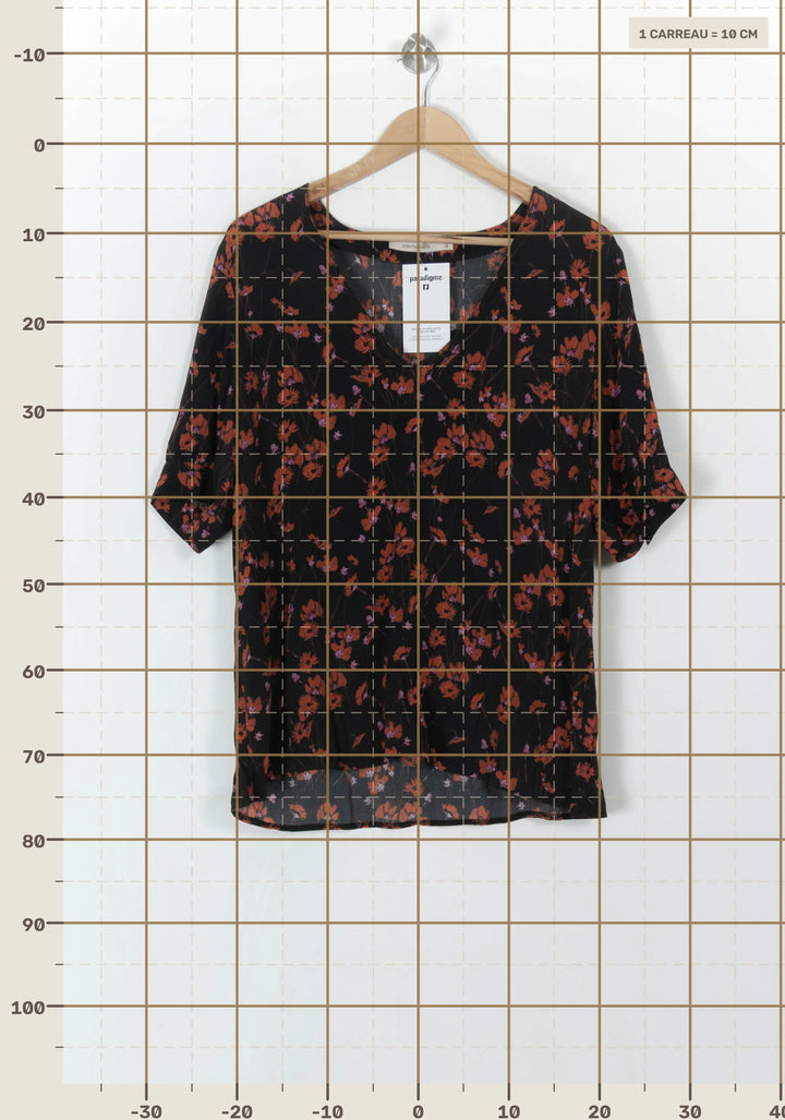 Blouse Noire et Rouge - Taille XXL/44 de la marque La Fée Maraboutée | PARAD93845 - Vendu par Paradigme - Image 4
