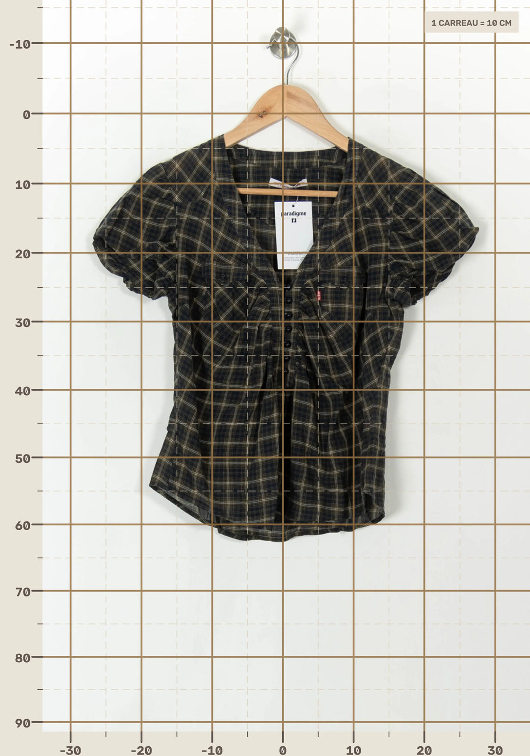 Blouse Noire et Beige - Taille M/38 de la marque Levi&