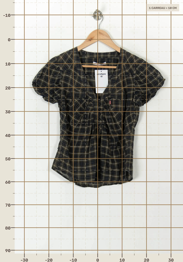 Blouse Noire et Beige - Taille M/38 de la marque Levi&