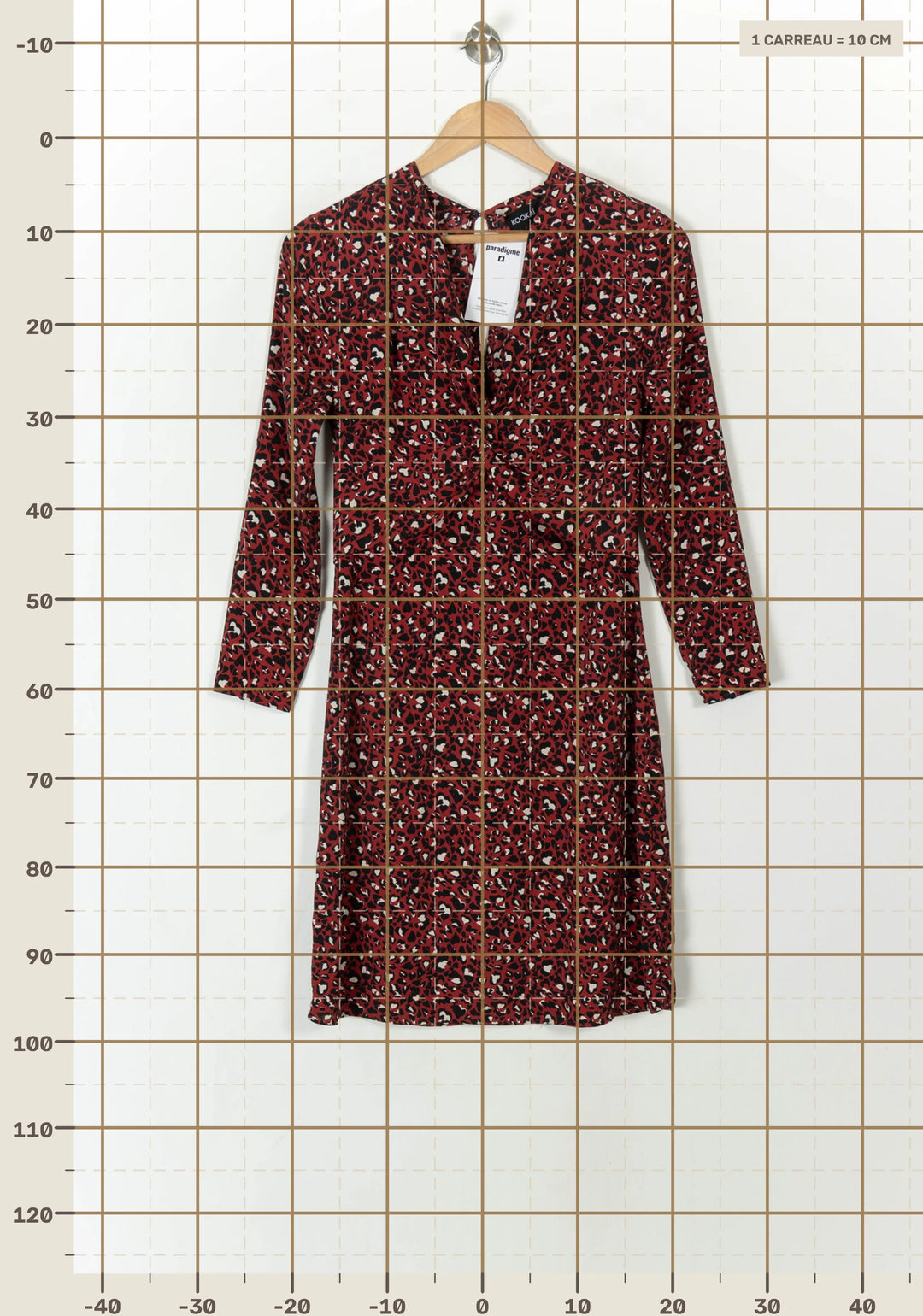 Robe Imprimée Rouge et Noir - Taille S/36 de la marque Kookai | PARAD93852 - Vendu par Paradigme - Image 4