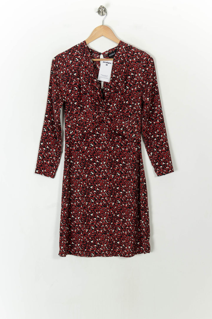 Robe Imprimée Rouge et Noir - Taille S/36 de la marque Kookai | PARAD93852 - Vendu par Paradigme - Image 2