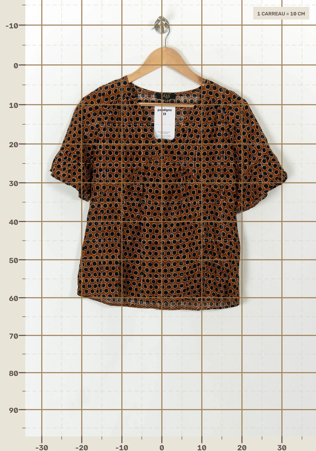Blouse Marron et Noire - Taille S/36 de la marque Maison 123 | PARAD93853 - Vendu par Paradigme - Image 4
