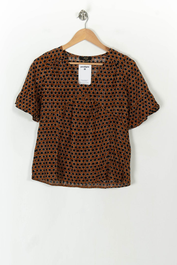 Blouse Marron et Noire - Taille S/36 de la marque Maison 123 | PARAD93853 - Vendu par Paradigme - Image 2