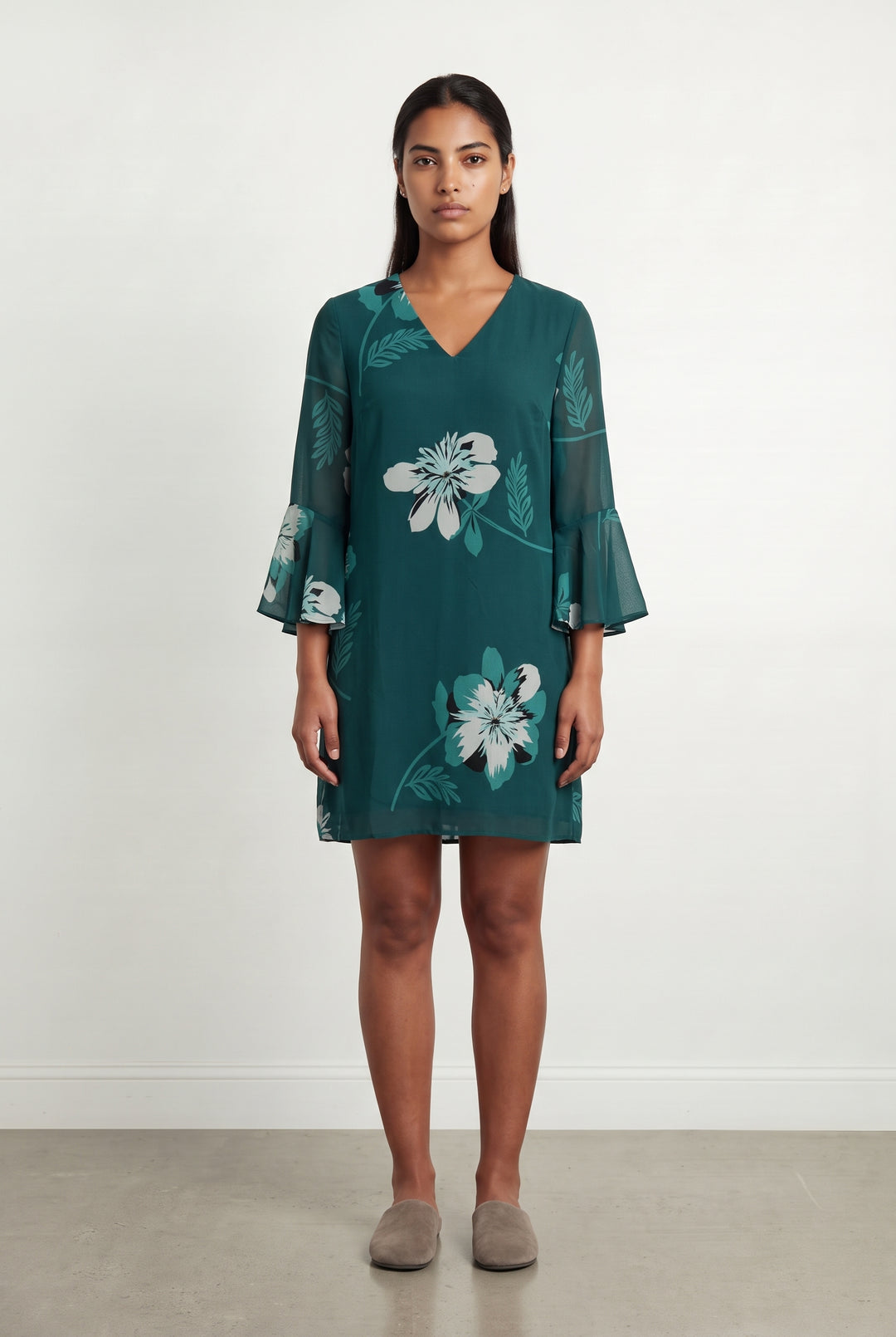 Robe Fleurie Verte - Taille L/40 de la marque Maison 123 | PARAD93864 - Vendu par Paradigme - Image 1