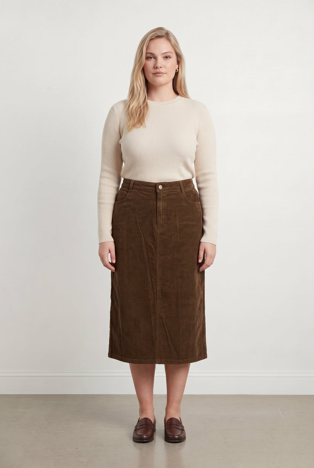 Jupe Longue Marron - Taille XXL/44 de la marque Maison 123 | PARAD93865 - Vendu par Paradigme - Image 1