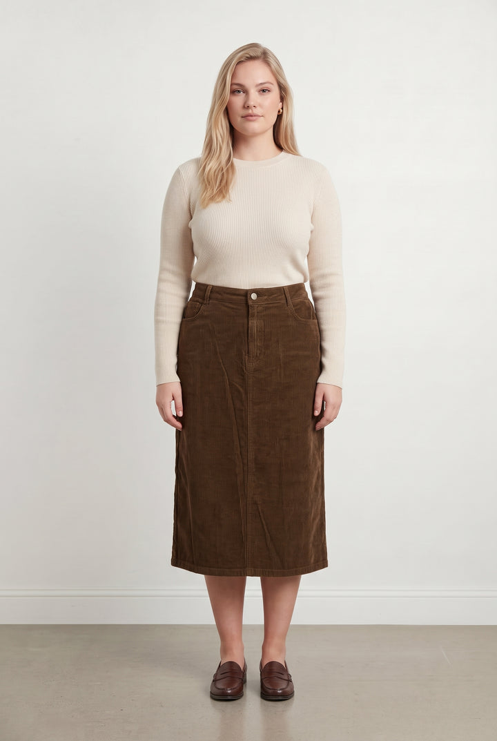 Jupe Longue Marron - Taille XXL/44 de la marque Maison 123 | PARAD93865 - Vendu par Paradigme - Image 1