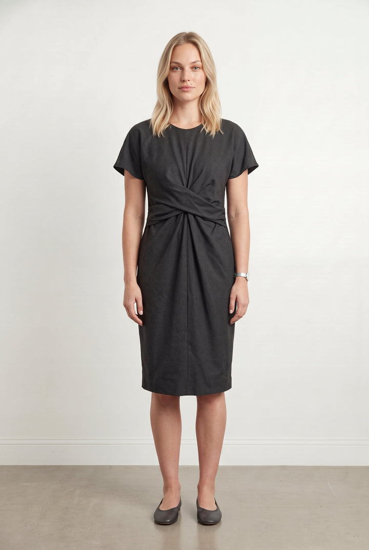 Robe Midi Grise - Taille L/40 de la marque Caroll | PARAD93871 - Vendu par Paradigme - Image 1