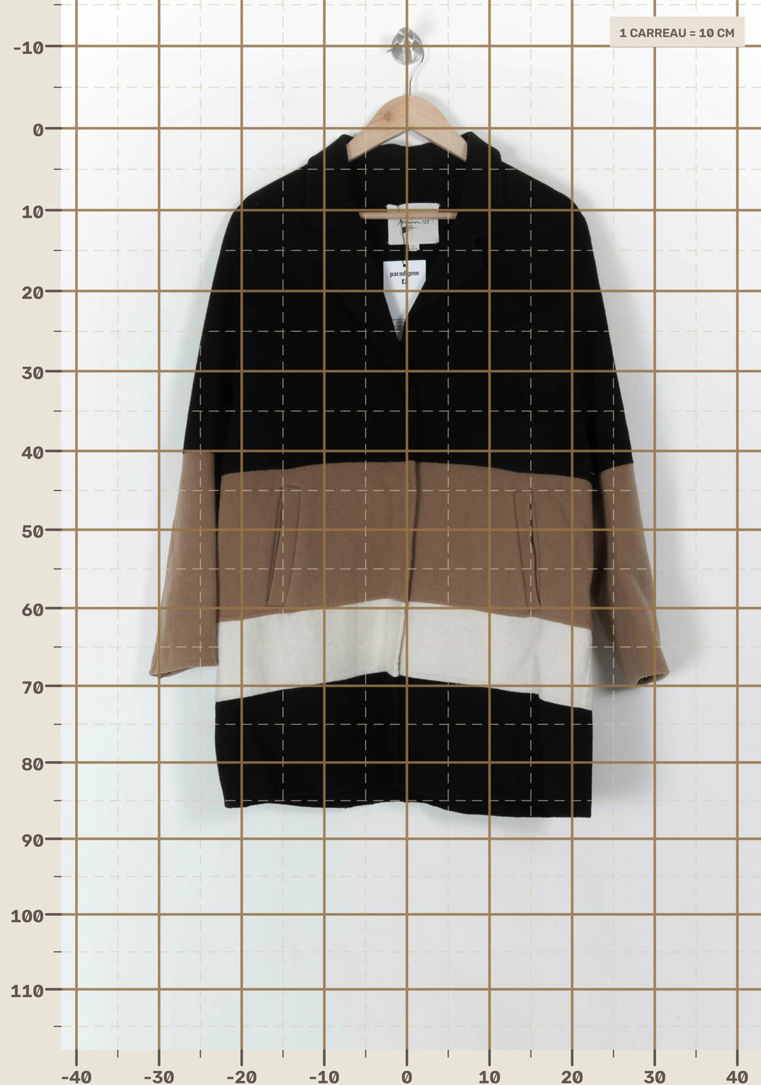 Manteau Noir Beige et Blanc - Taille M/38 de la marque Maison 123 | PARAD93876 - Vendu par Paradigme - Image 4