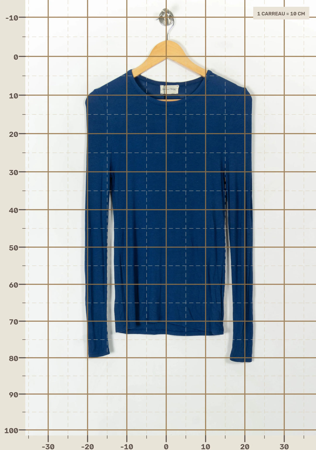 Tee-shirt Manches Longues Bleu - Taille S/36 de la marque American Vintage | PARAD93920 - Vendu par Paradigme - Image 4