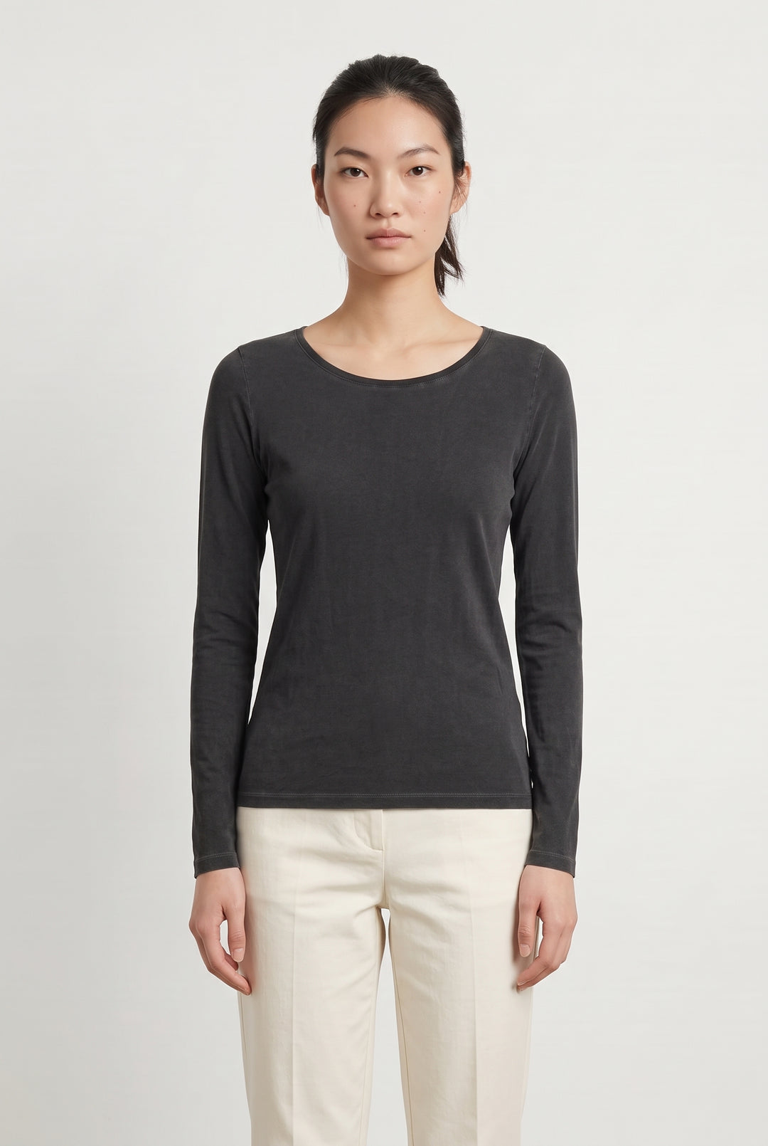 T-shirt Manches Longues Gris - Taille S/36 de la marque American Vintage | PARAD93921 - Vendu par Paradigme - Image 1
