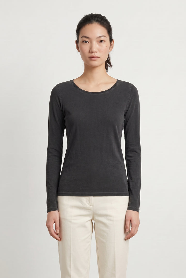T-shirt Manches Longues Gris - Taille S/36 de la marque American Vintage | PARAD93921 - Vendu par Paradigme - Image 1