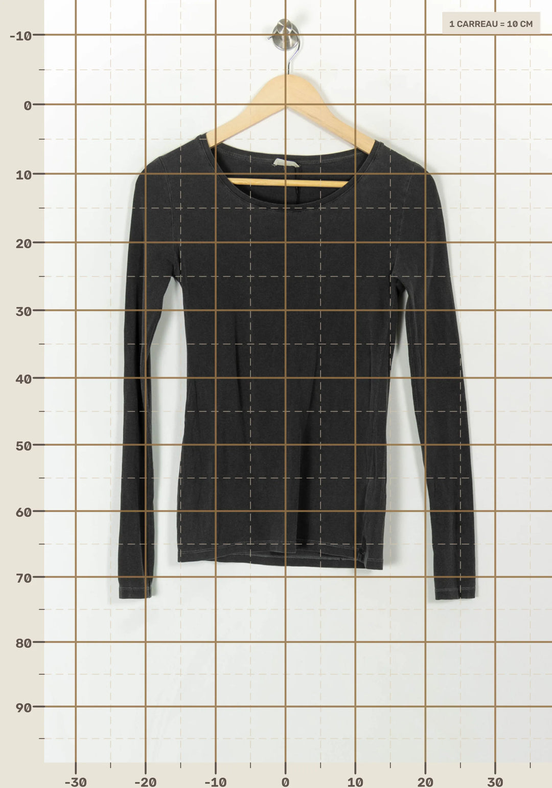 T-shirt Manches Longues Gris - Taille S/36 de la marque American Vintage | PARAD93921 - Vendu par Paradigme - Image 4