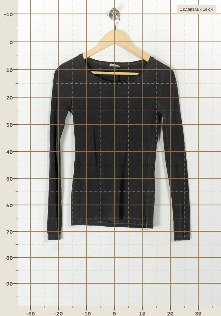 T-shirt Manches Longues Gris - Taille S/36 de la marque American Vintage | PARAD93921 - Vendu par Paradigme - Image 4