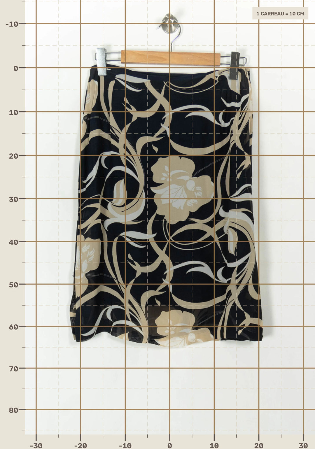 Jupe Midi Noire et Beige - Taille XXL/44 de la marque Maison 123 | PARAD93939 - Vendu par Paradigme - Image 4