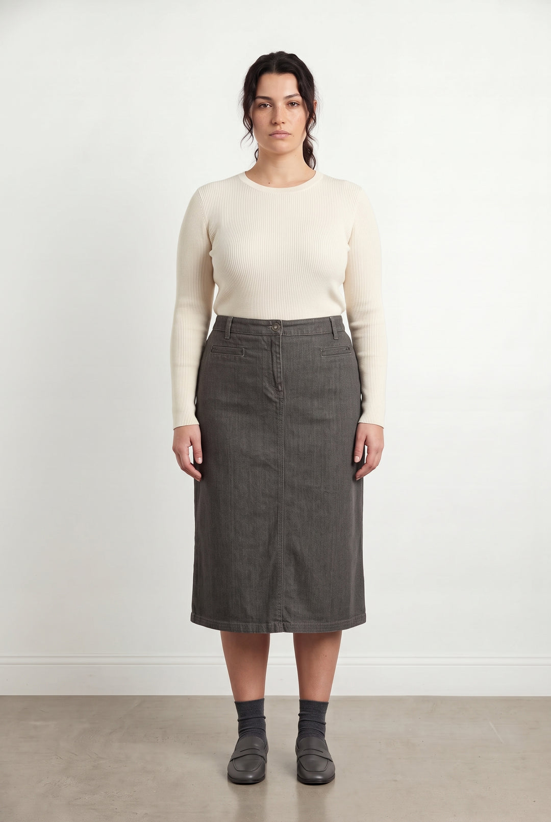 Jupe Droite Grise - Taille XXL/44 de la marque Maison 123 | PARAD93943 - Vendu par Paradigme - Image 1