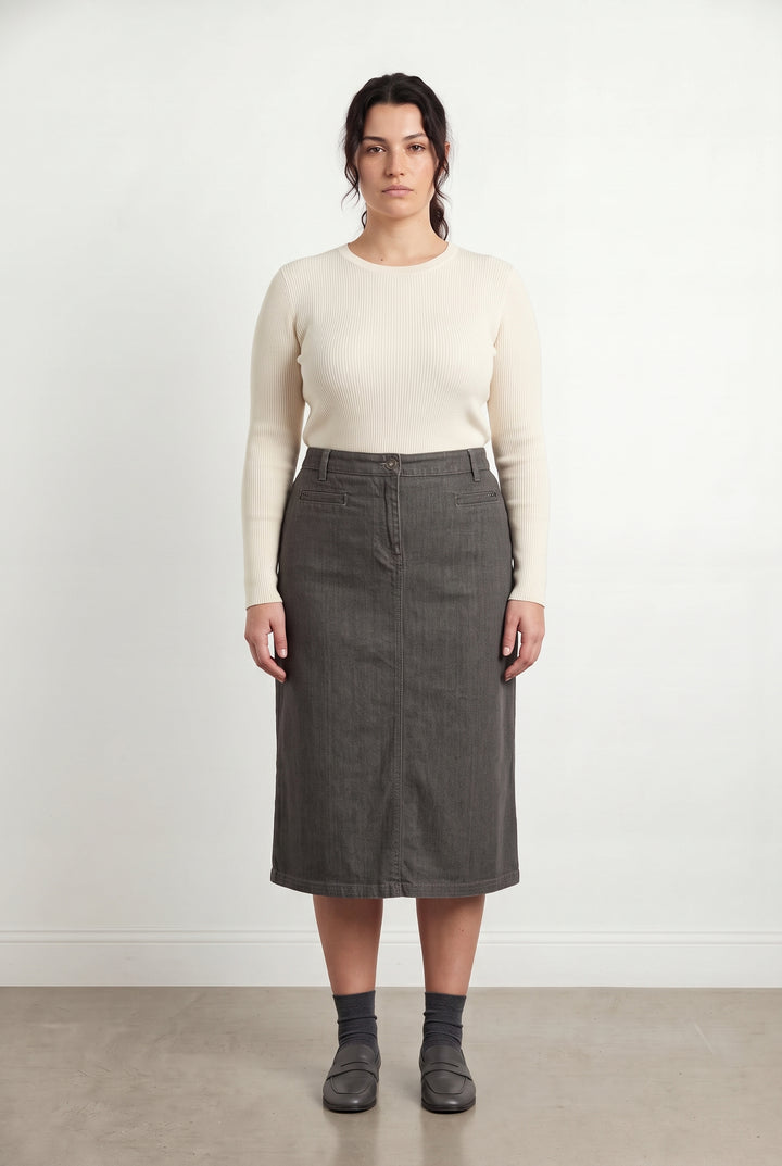 Jupe Droite Grise - Taille XXL/44 de la marque Maison 123 | PARAD93943 - Vendu par Paradigme - Image 1