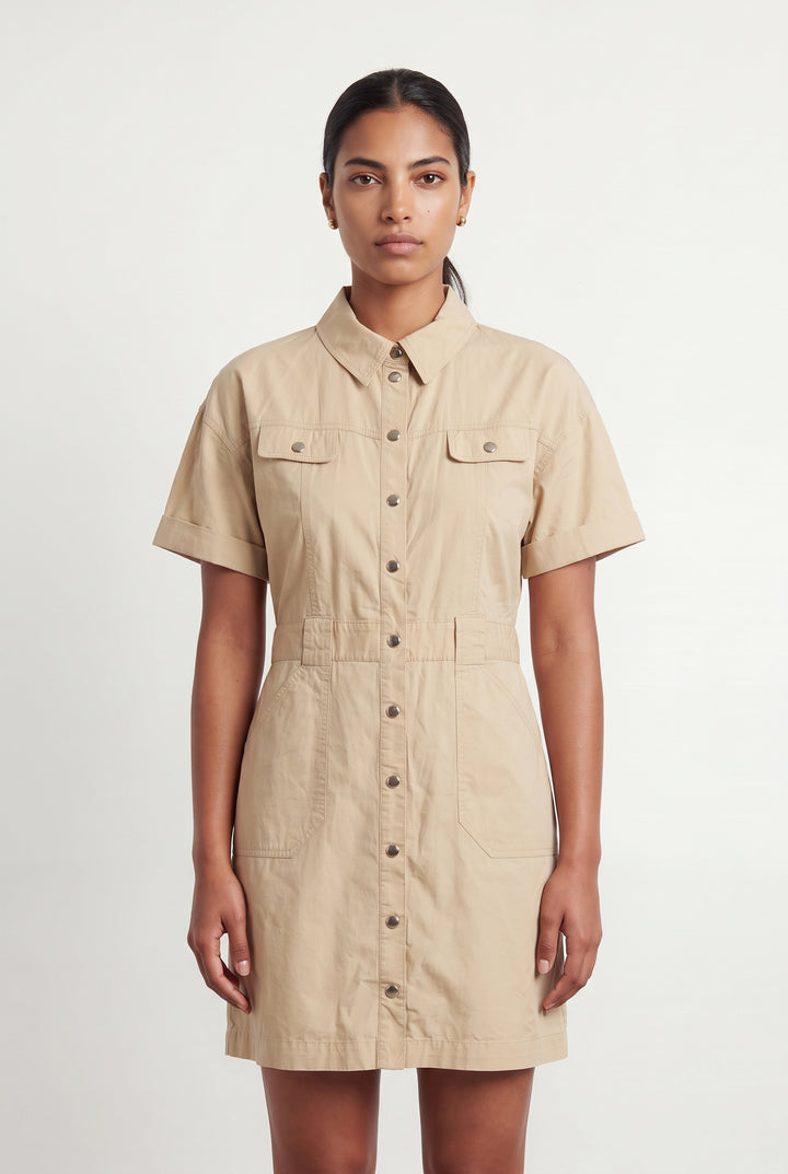 Robe Chemise Beige - Taille L/40 de la marque ZAPA | PARAD93956 - Vendu par Paradigme - Image 1