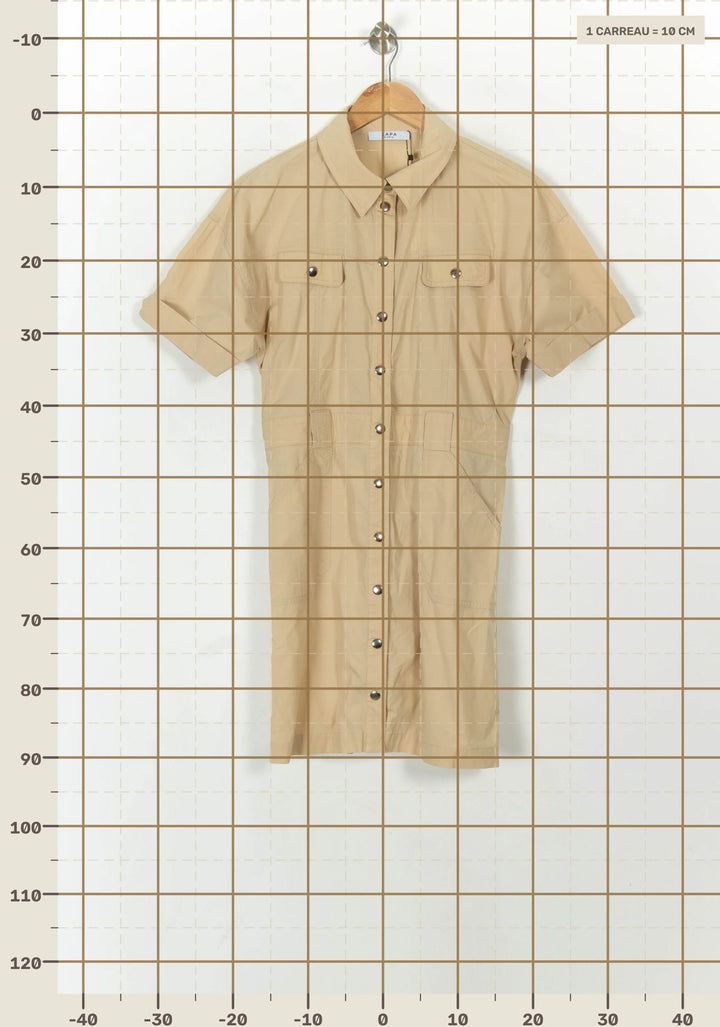 Robe Chemise Beige - Taille L/40 de la marque ZAPA | PARAD93956 - Vendu par Paradigme - Image 4