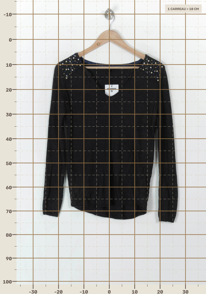 Pull Noir - Taille S/36 de la marque Kookai | PARAD93960 - Vendu par Paradigme - Image 4